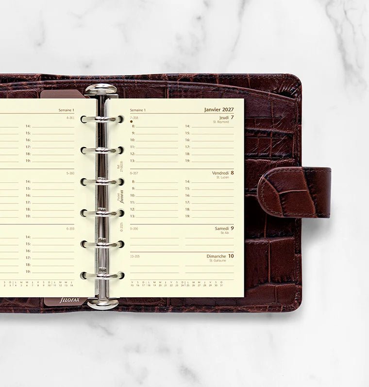 Recharge agenda 2027 FILOFAX - Pocket - Semaine sur deux pages (français) - 5059145620036