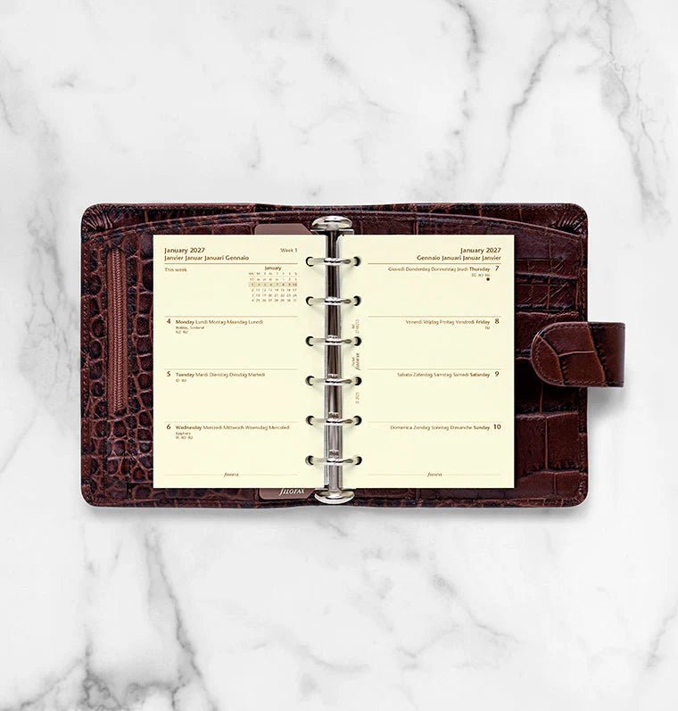 Recharge agenda 2027 FILOFAX - Pocket - Semaine sur deux pages (multilingue) - 5059145619818