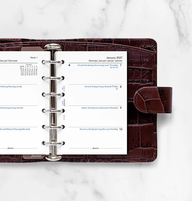 Recharge agenda 2027 FILOFAX - Pocket - Semaine sur deux pages (multilingue) - 5059145619931