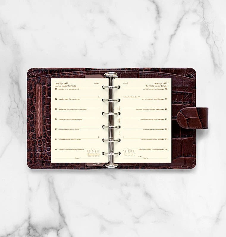 Recharge agenda 2027 FILOFAX - Pocket - Semaine sur une page (multilingue) - 5059145620074