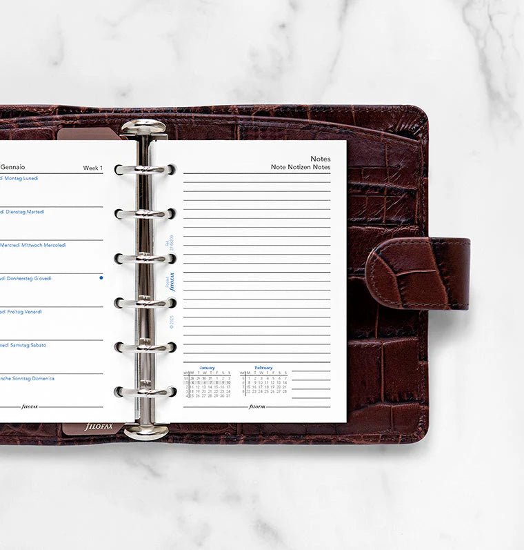 Recharge agenda 2027 FILOFAX - Pocket - Semaine sur une page + page de notes (multilingue) - 5059145619771