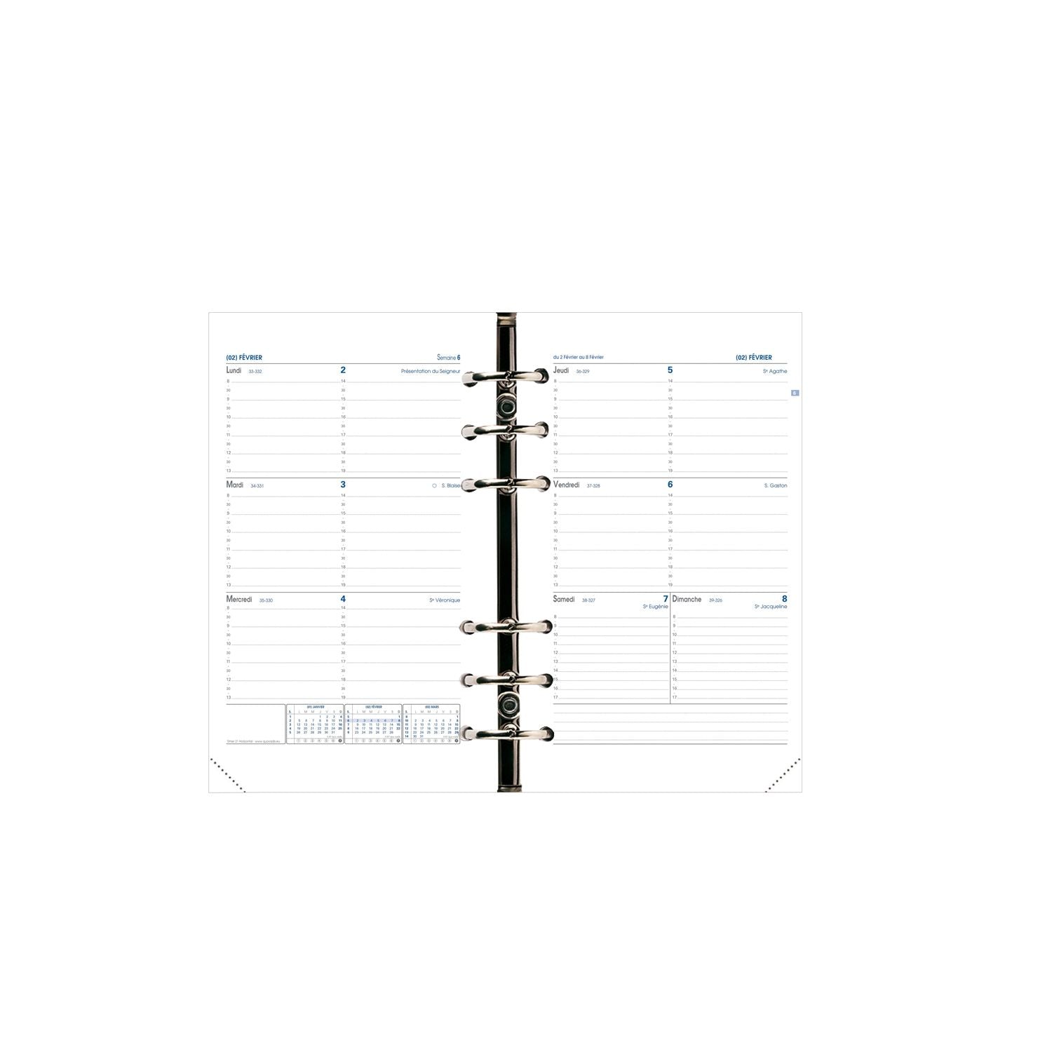 Recharge Organiseur 2024-2025 QUO VADIS Timer 21 Horizontal - 1 semaine sur 2 pages - 15 x 21 cm - 3371010119097