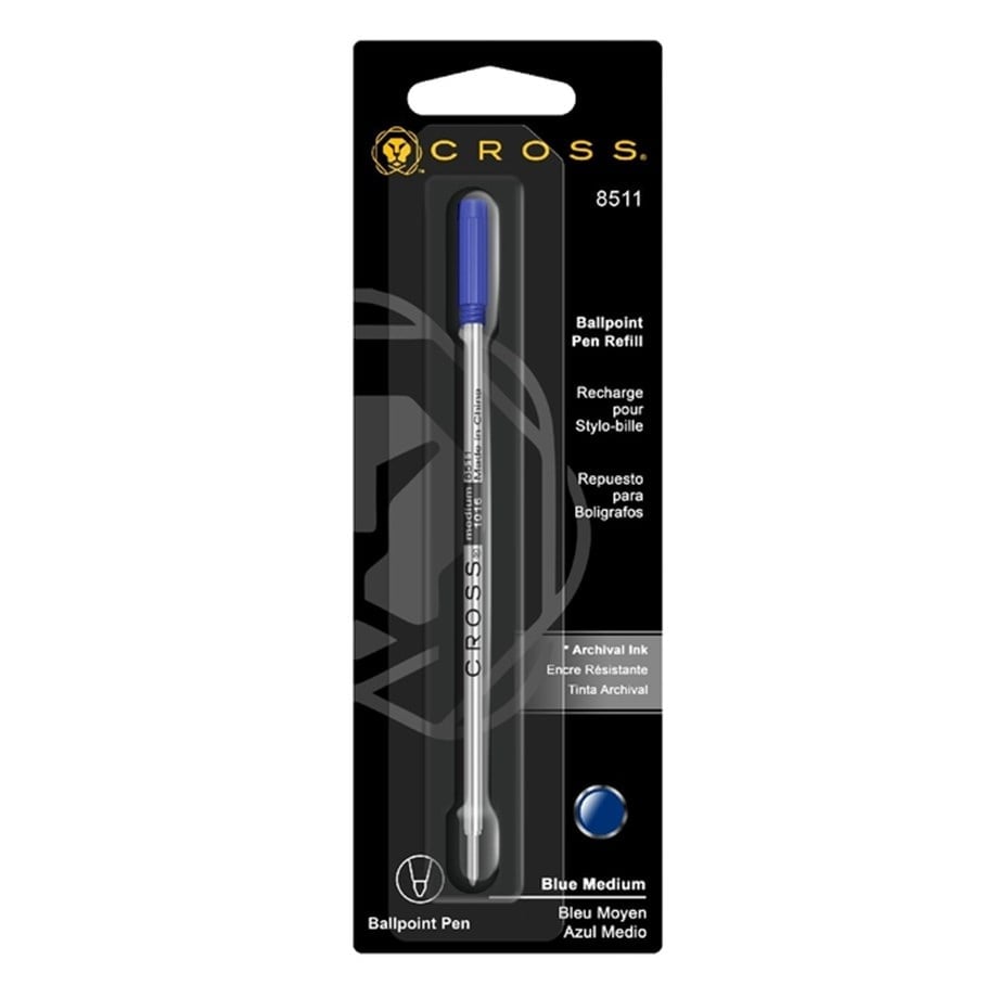 Recharge stylo bille CROSS - Medium (M) - Bleu - 073228085111