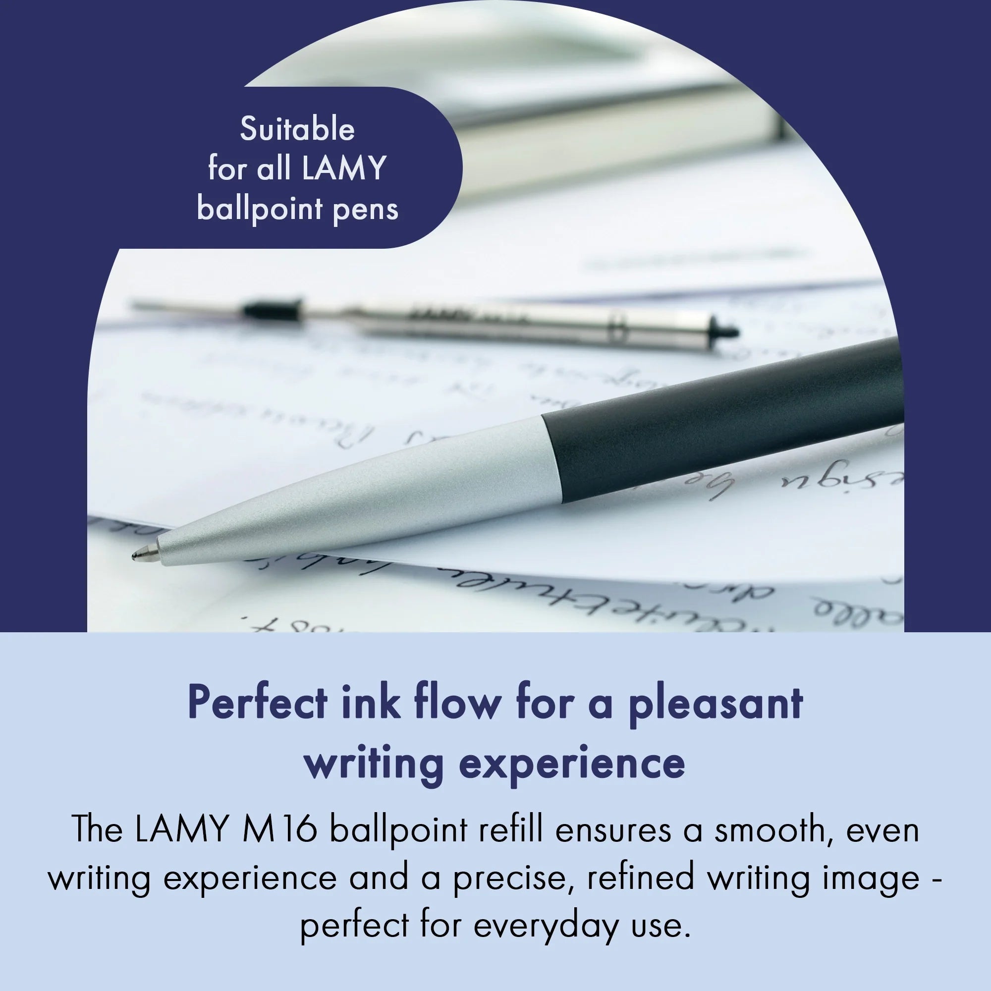 Recharge stylo bille LAMY M16 - Large (B) - Noir - 4014519001546