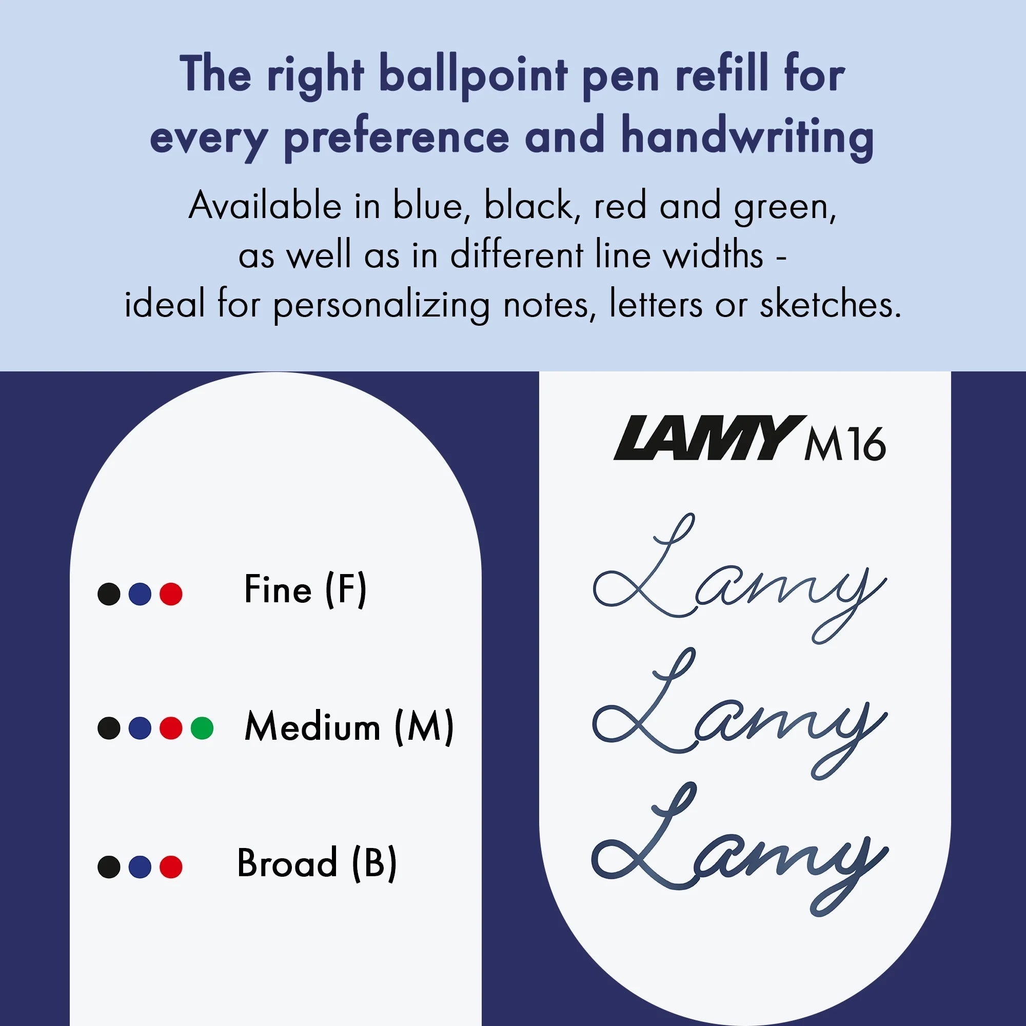 Recharge stylo bille LAMY M16 - Large (B) - Noir - 4014519001546