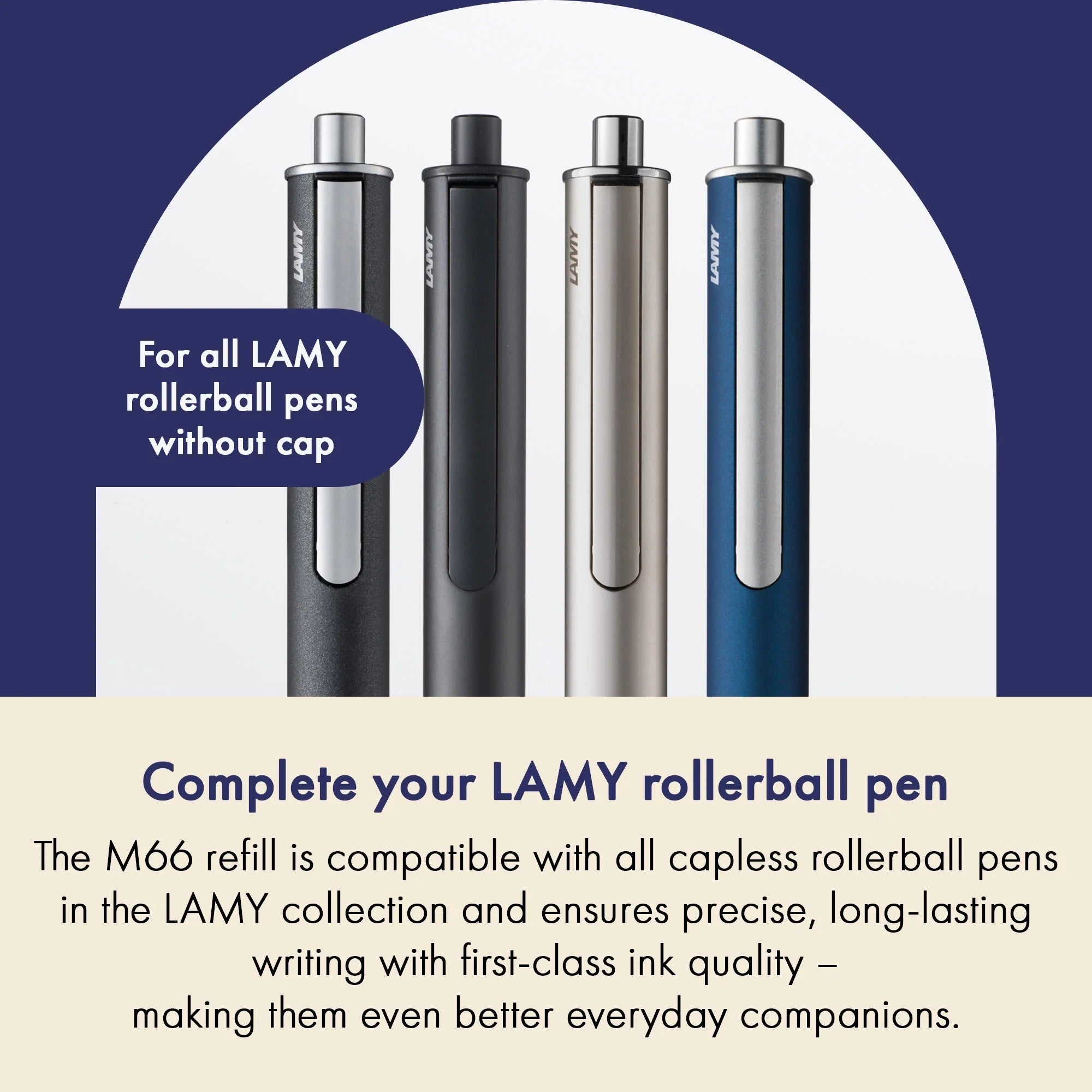 Recharge stylo roller LAMY M66 - Medium (M) - Noir - 4014519057550