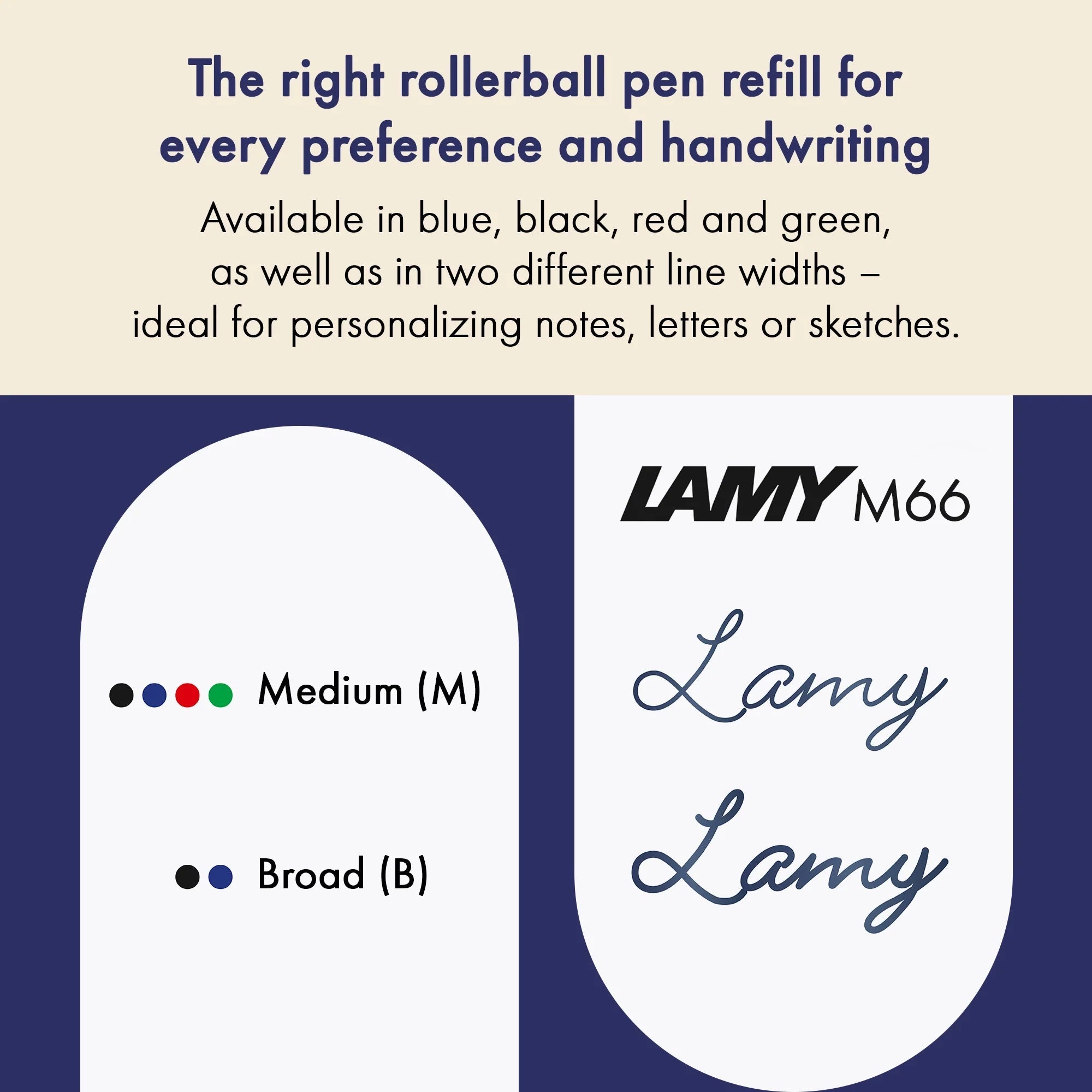 Recharge stylo roller LAMY M66 - Medium (M) - Rouge - 4014519057567
