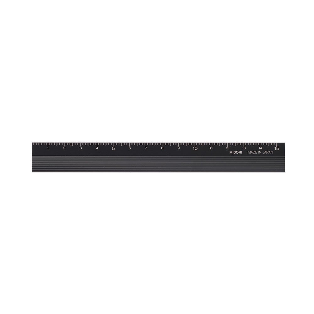Règle MIDORI en aluminium - 15 cm - Noir - 4902805422567