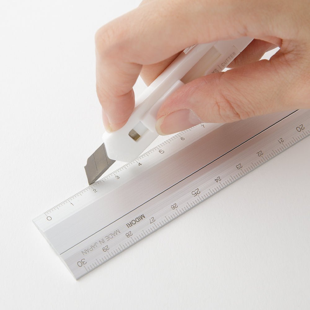 Règle MIDORI multifonction pliable en aluminium - 30 cm - Argent - 4902805422857