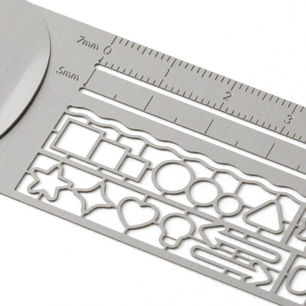 Règle MIDORI normographe - 10 cm - Argent - 4902805422291