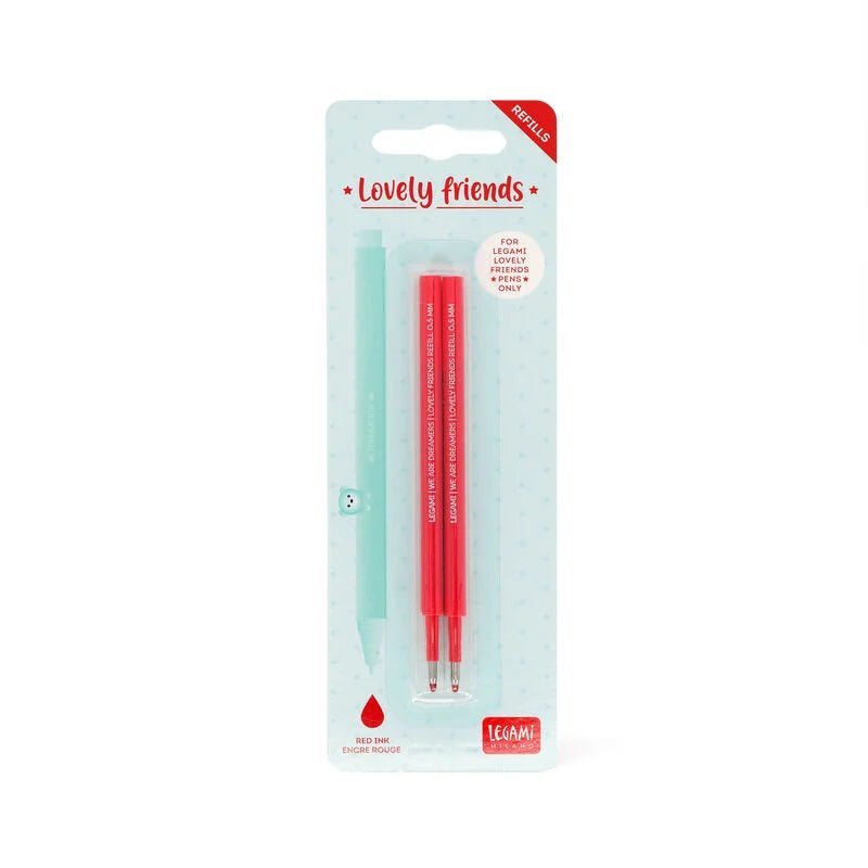 Set de 2 recharges LEGAMI pour stylo à encre gel Lovely Friends - Rouge - 