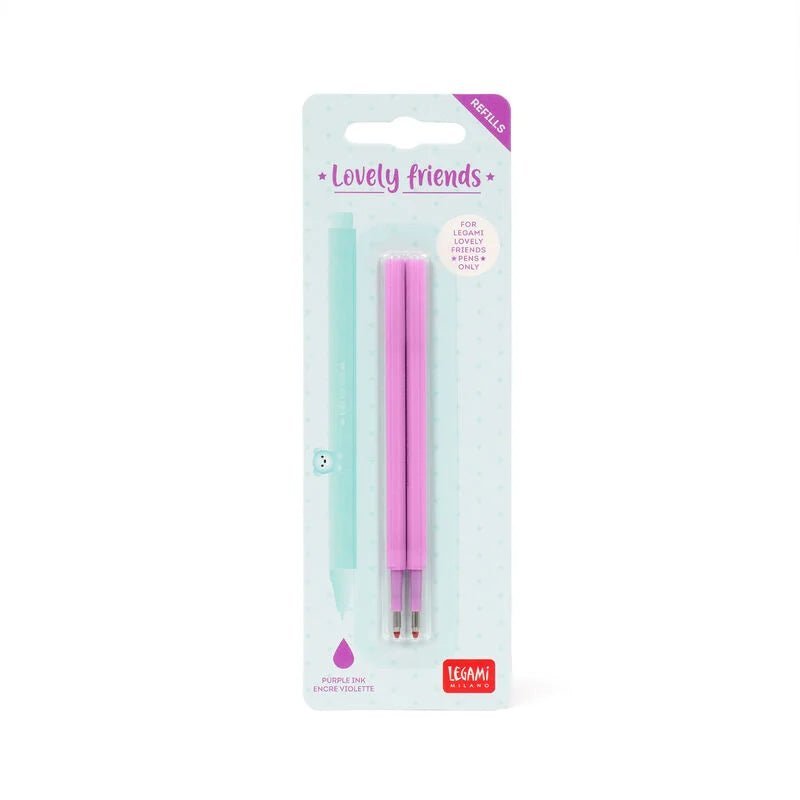 Set de 2 recharges LEGAMI pour stylo à encre gel Lovely Friends - Violet - 