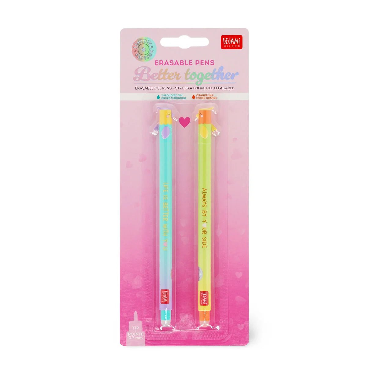 Set de 2 stylos LEGAMI à encre gel effaçable - Better Together - 