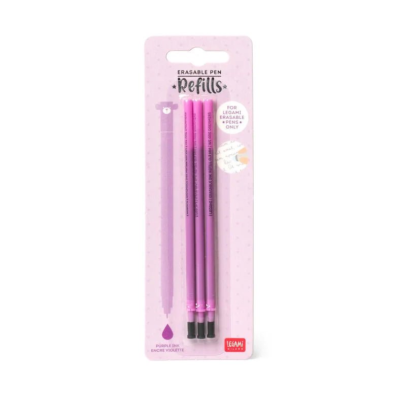 Set de 3 recharges LEGAMI pour stylo à encre gel effaçable - Violet - 8054117621292