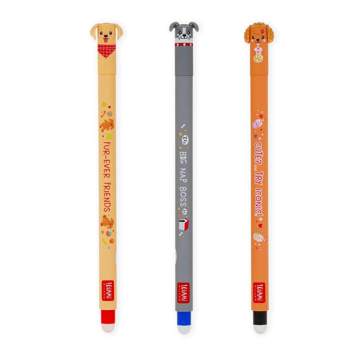 Set de 3 stylos LEGAMI à encre gel effaçable - Fur - ever Friends - 8052694123932