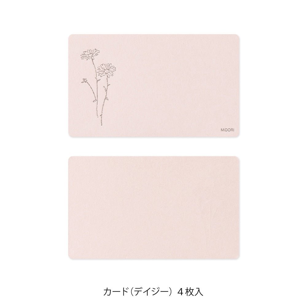 Set de correspondance MIDORI Card Letter Set Washi Hanairo - Rose - 4902805887892