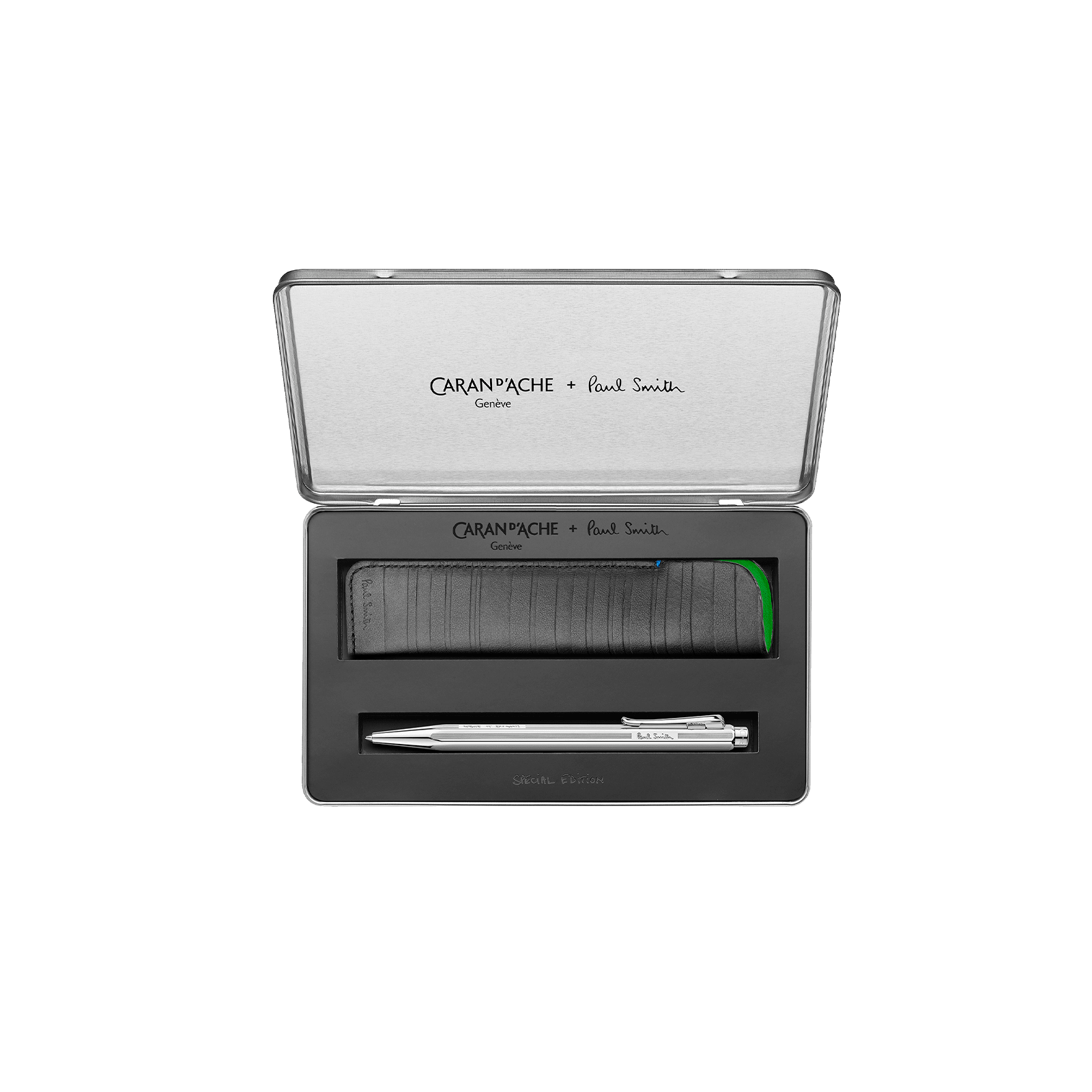 Set stylo bille CARAN D'ACHE Ecridor Paul Smith Édition 5 Gris Argenté - 7630002364348