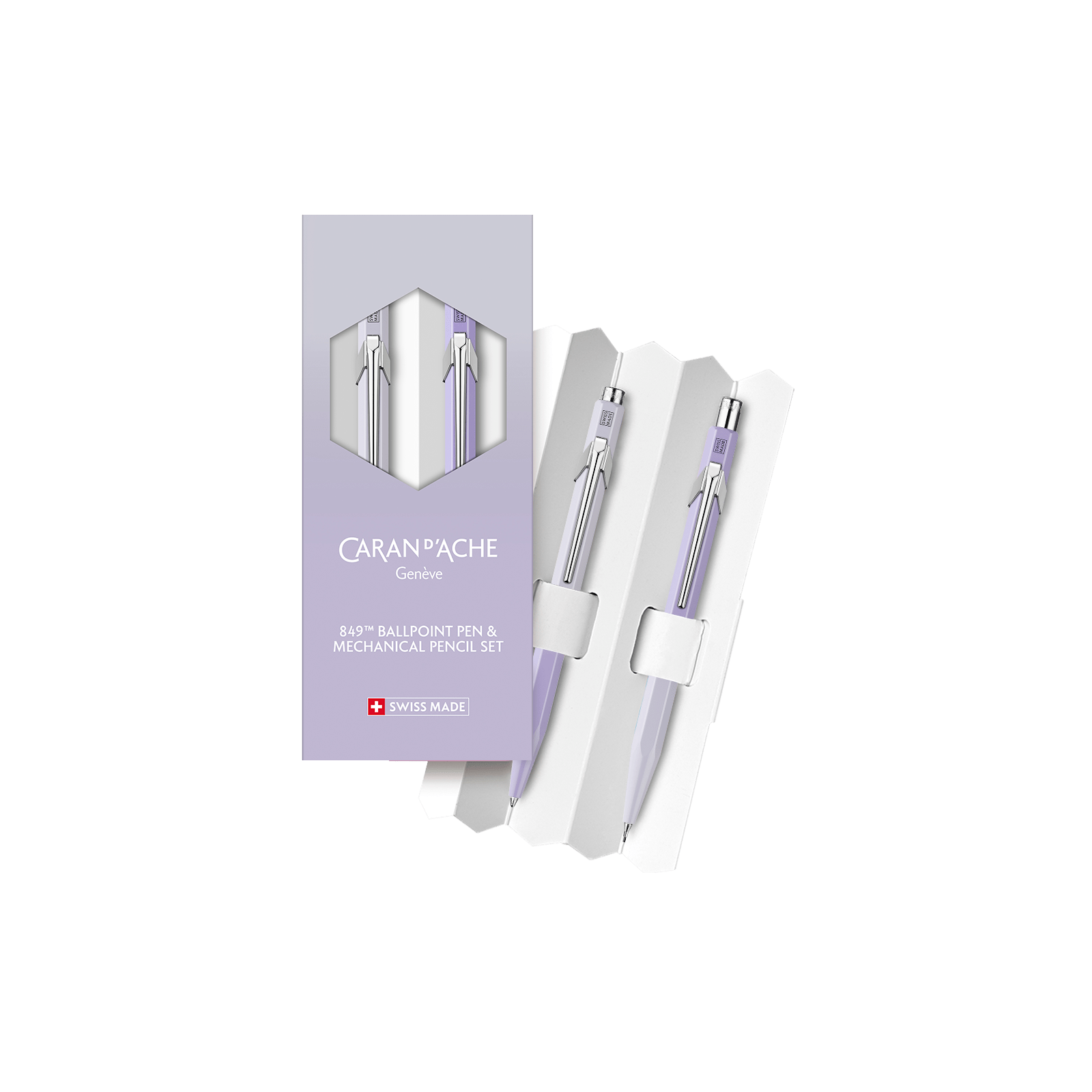 Set stylo bille + porte - mine CARAN D'ACHE 849 Blooming Lavender Édition Spéciale - 