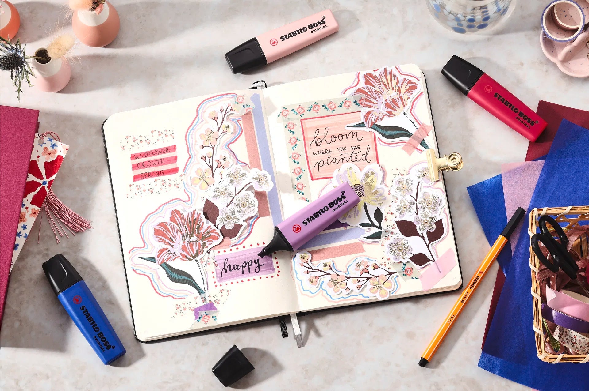 STABILO BOSS ORIGINAL NatureCOLORS Wildflower Edition - Set de 4 Surligneurs - 4006381624398