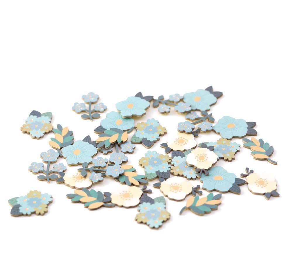 Stickers MIDORI Decoration - Fleurs Bleues - 4902805825214