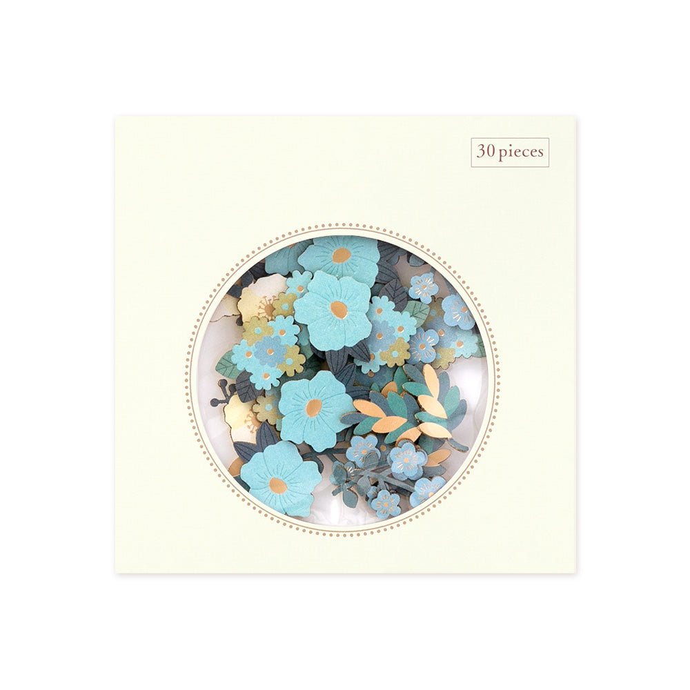 Stickers MIDORI Decoration - Fleurs Bleues - 4902805825214