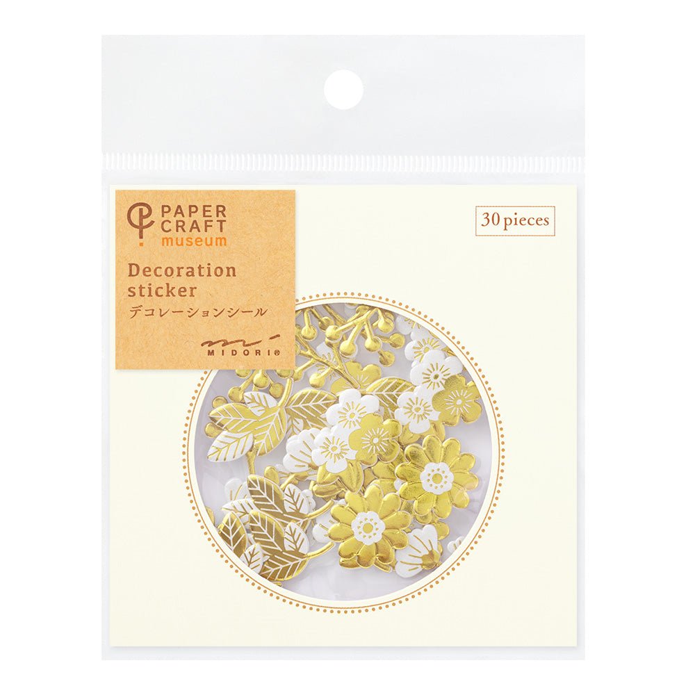 Stickers MIDORI Decoration - Fleurs Dorées - 