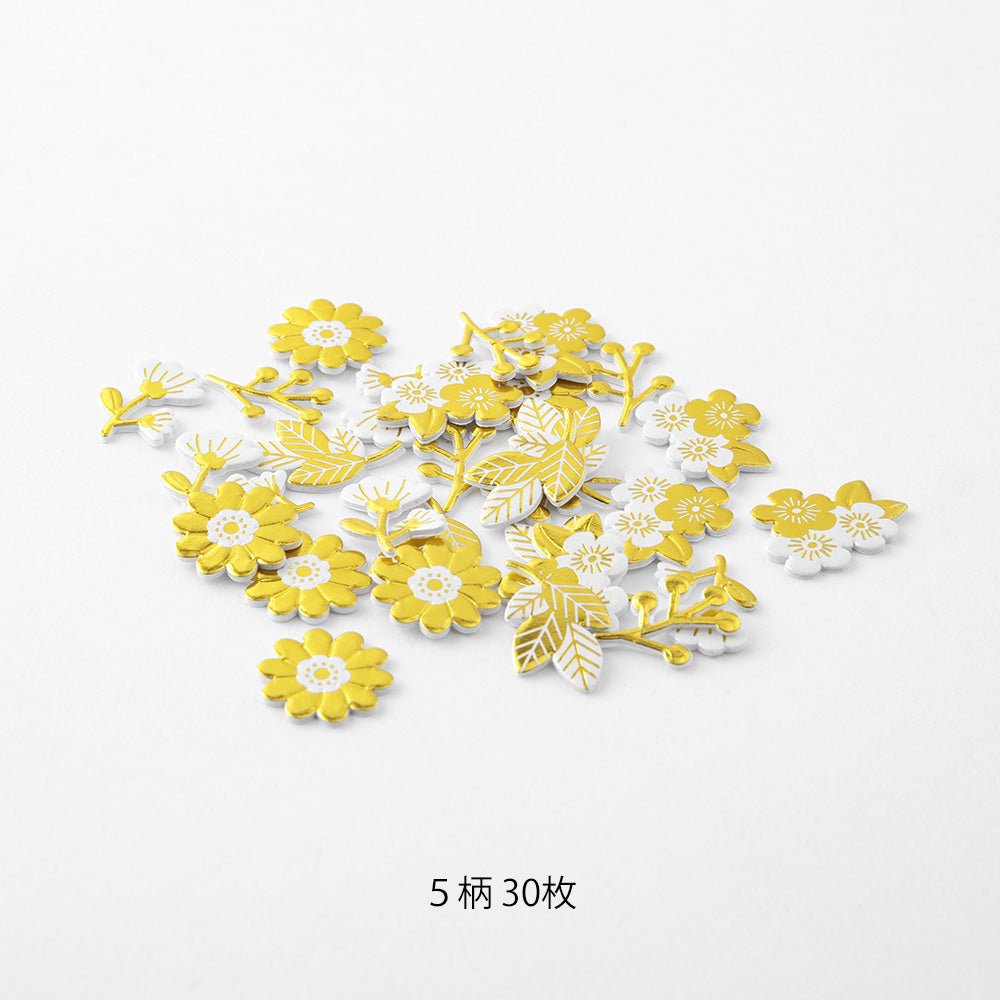Stickers MIDORI Decoration - Fleurs Dorées - 