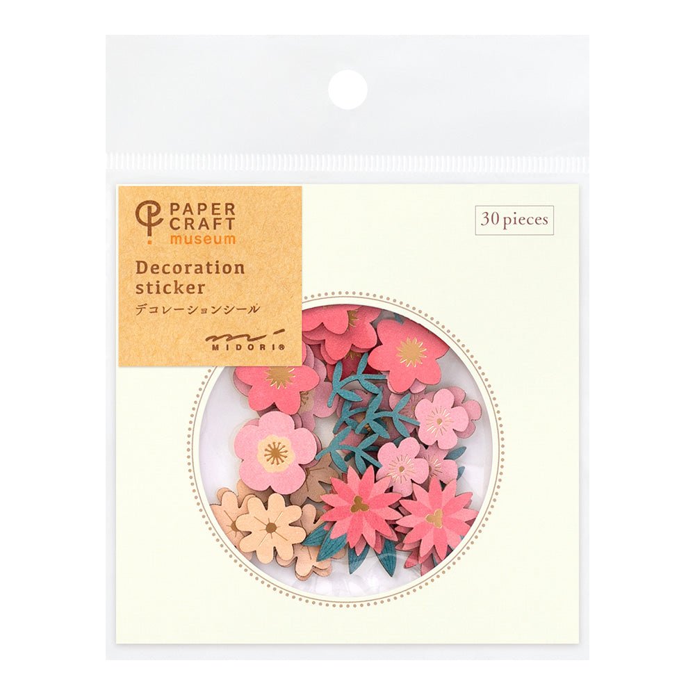 Stickers MIDORI Decoration - Fleurs Rouges - 4902805825207