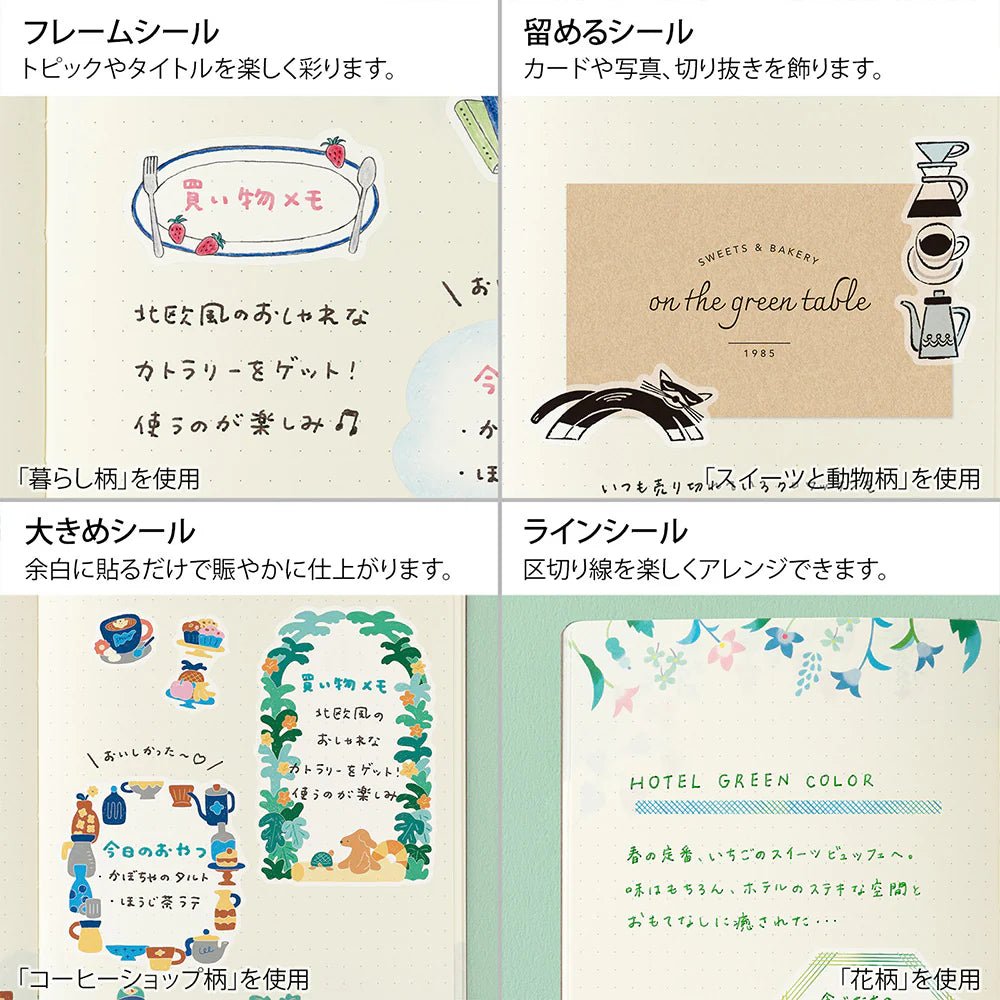 Stickers repositionnables MIDORI Yuru Log - Café - 