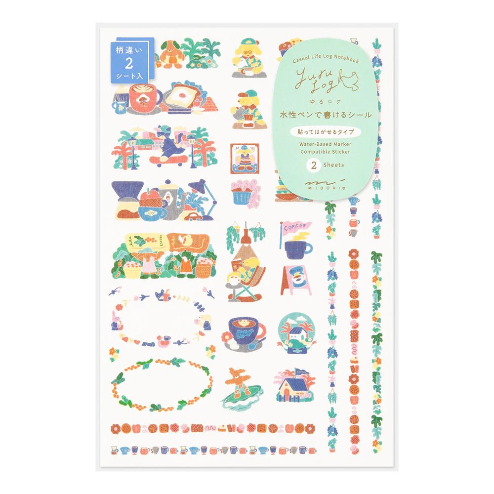 Stickers repositionnables MIDORI Yuru Log - Café - 