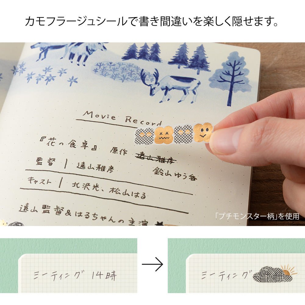 Stickers repositionnables MIDORI Yuru Log - Camouflage Forêt - 
