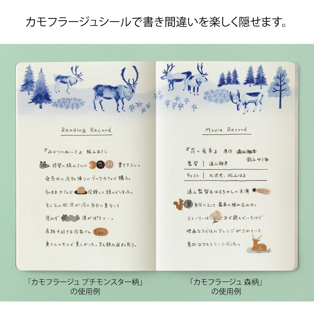 Stickers repositionnables MIDORI Yuru Log - Camouflage Forêt - 