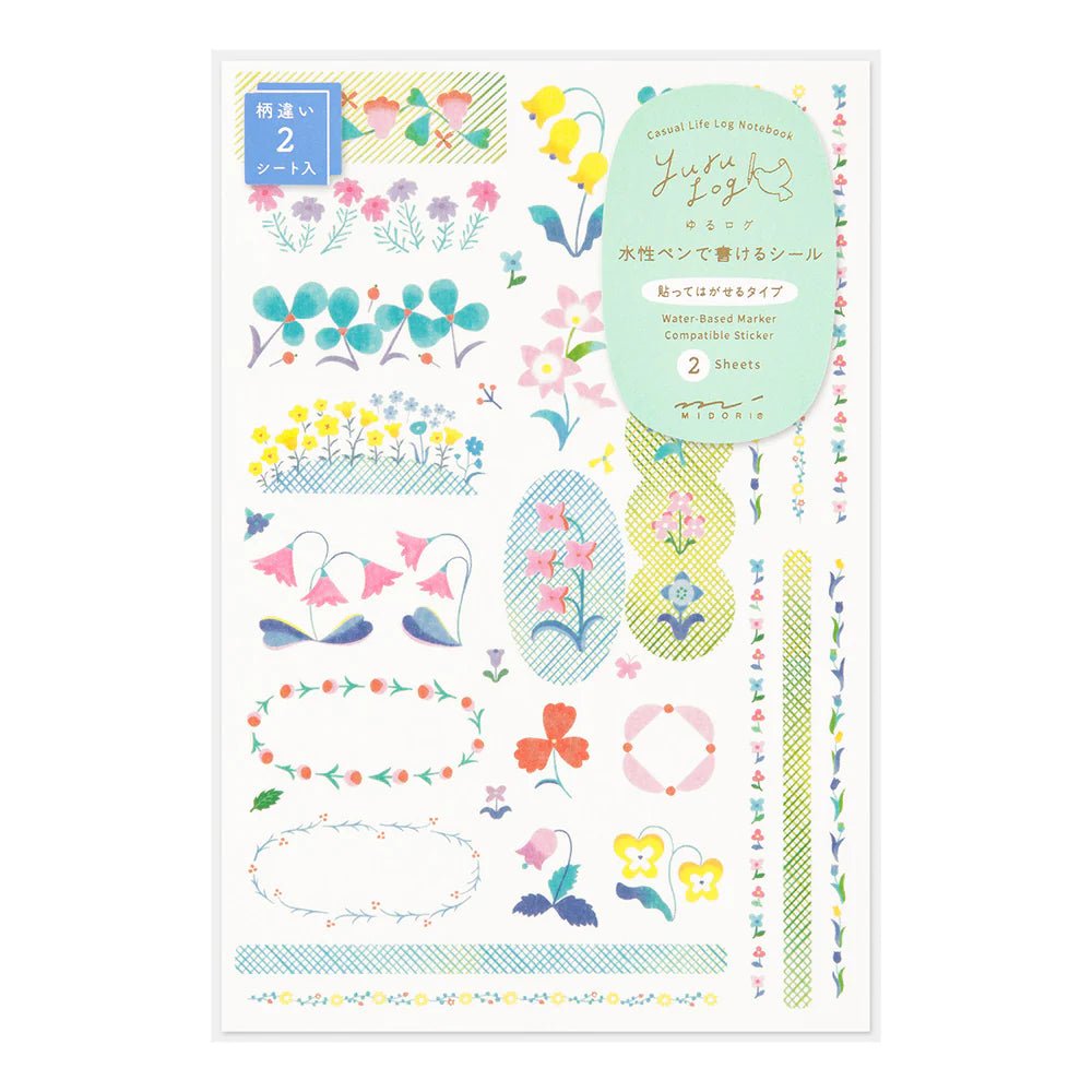 Stickers repositionnables MIDORI Yuru Log - Fleurs - 