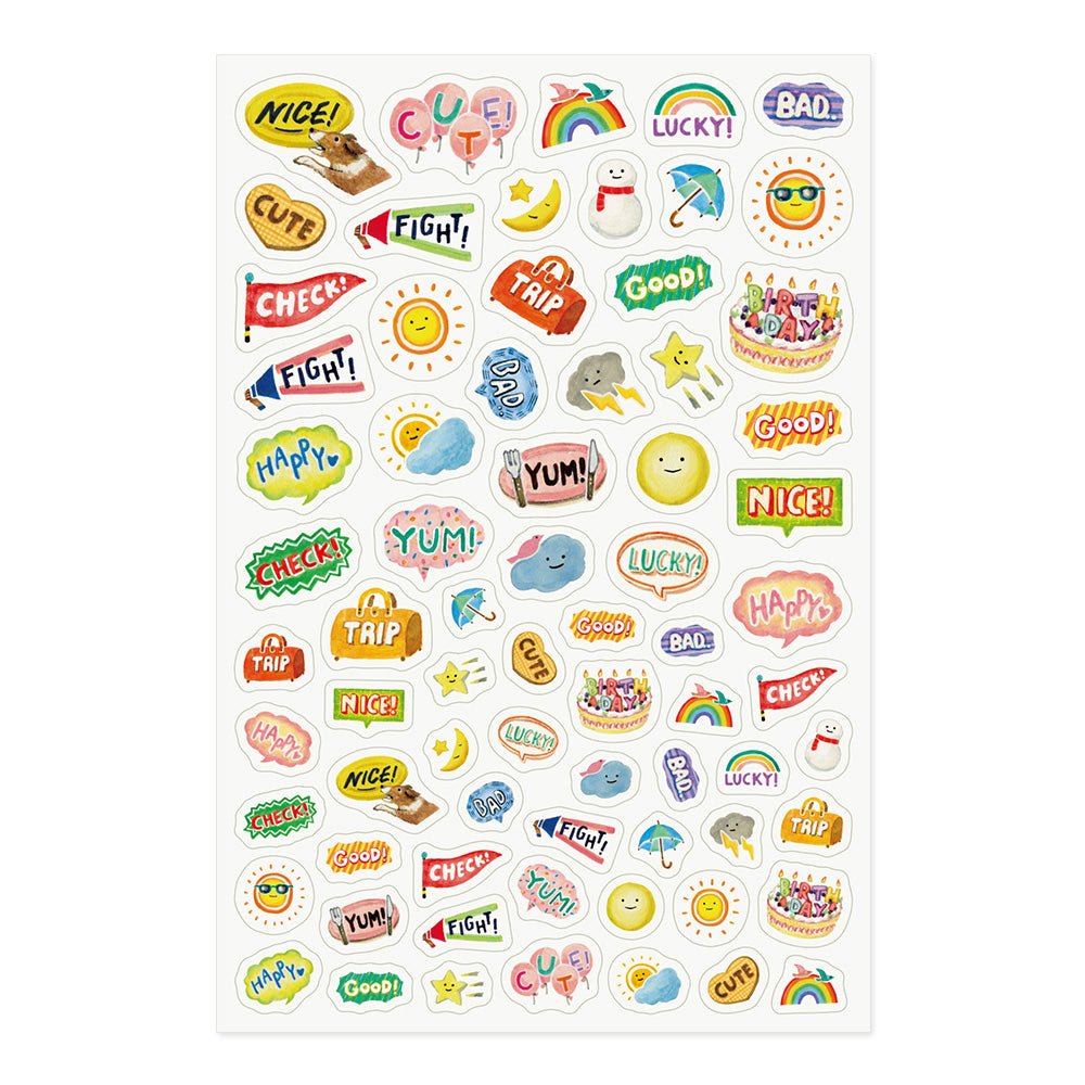 Stickers repositionnables MIDORI Yuru Log - Sentiments - 4902805826792