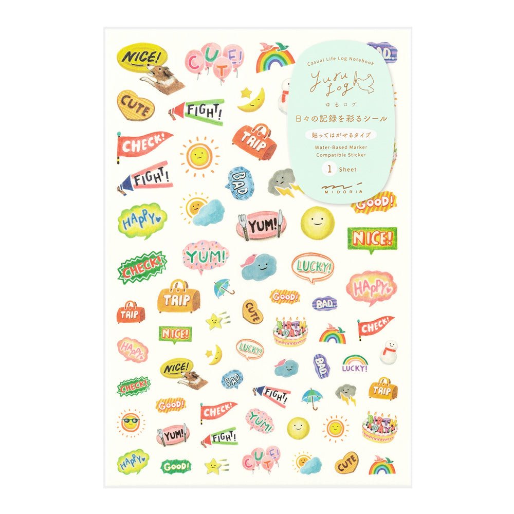 Stickers repositionnables MIDORI Yuru Log - Sentiments - 4902805826792