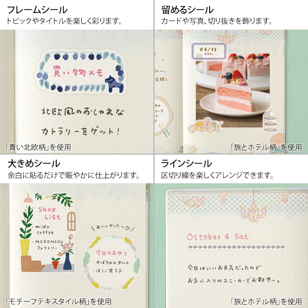 Stickers repositionnables MIDORI Yuru Log - Textile - 