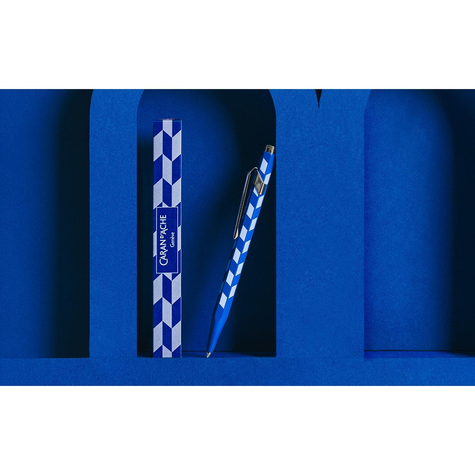 Stylo bille CARAN D'ACHE 849 Mosaic Édition Spéciale - Bleu Roi - 7630002364508