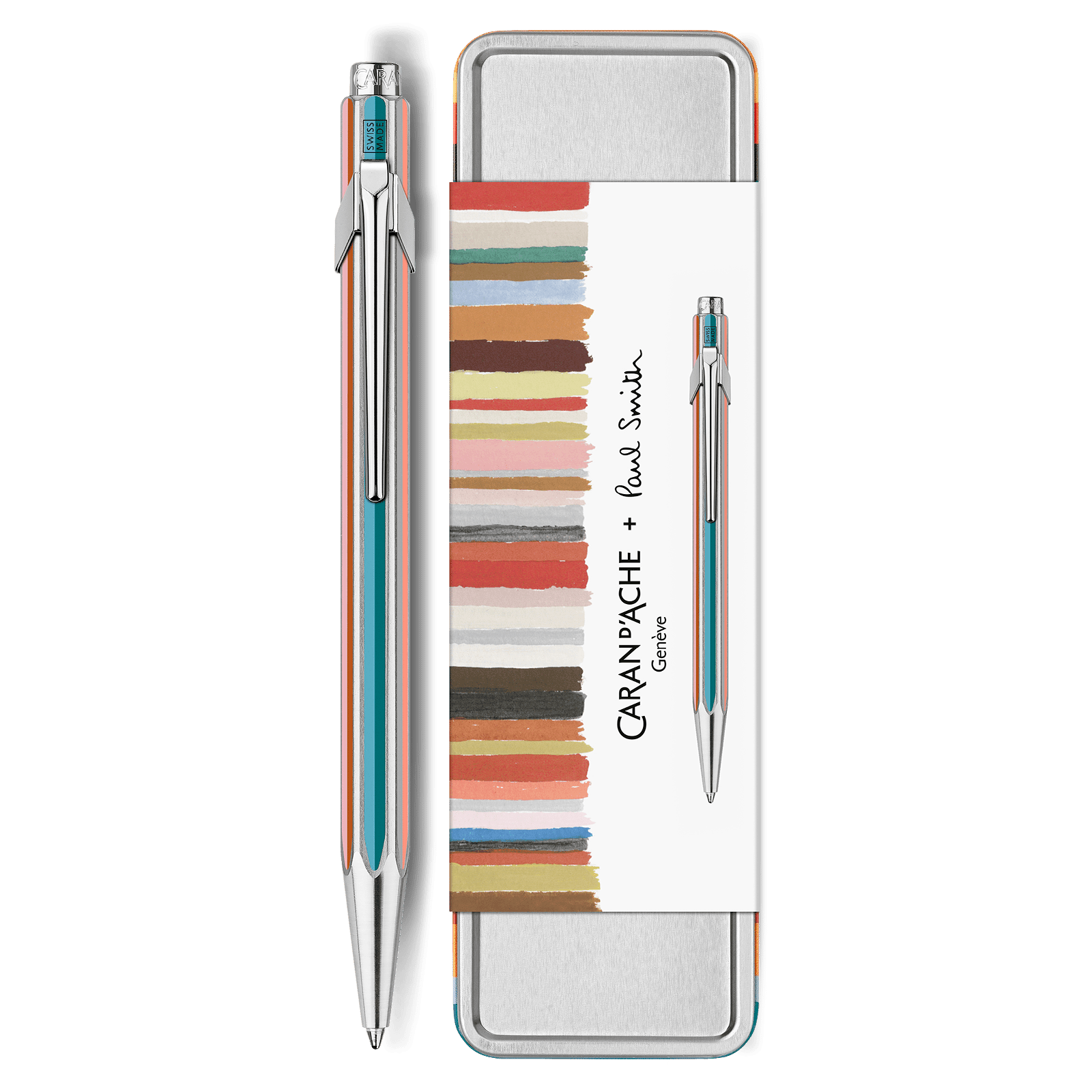 Stylo bille CARAN D'ACHE 849 Paul Smith Édition 5 - Gris Argenté - 7630002364362