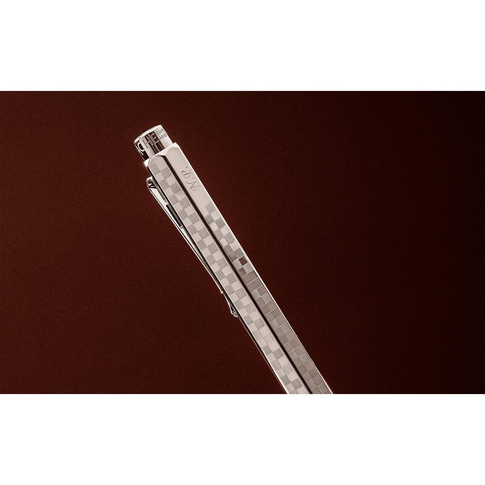 Stylo bille CARAN D'ACHE Ecridor Damier Édition Spéciale - Gris Argenté - 7630002365093