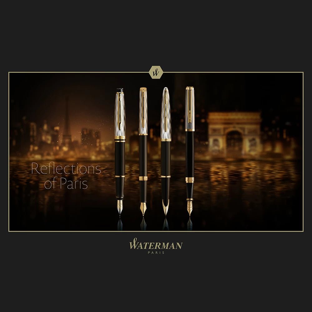 Stylo bille WATERMAN Carène Reflets de Paris - Medium (M) - Noir - -
