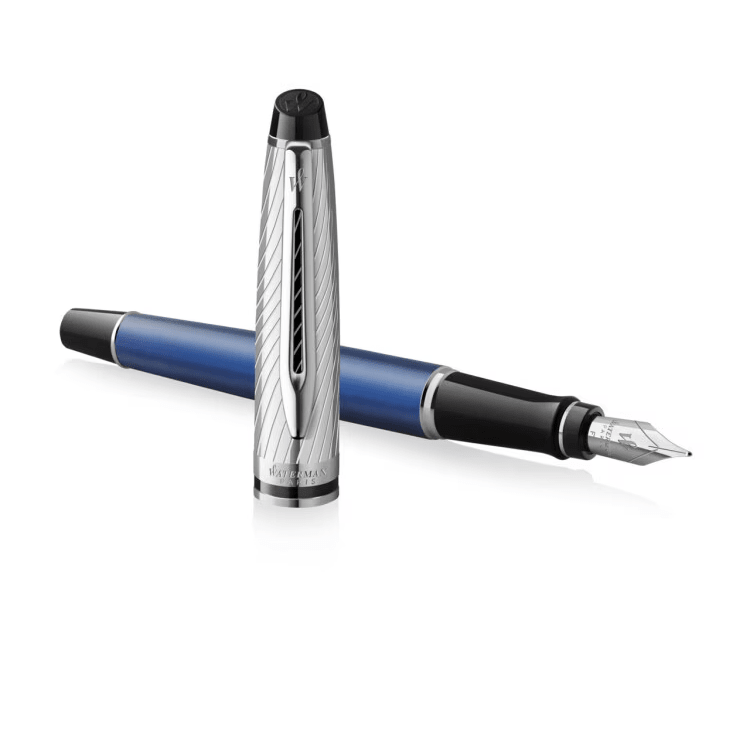 Stylo plume WATERMAN Expert Deluxe - Bleu Laqué Métallisé CT - Fine (F) - 3026981876509