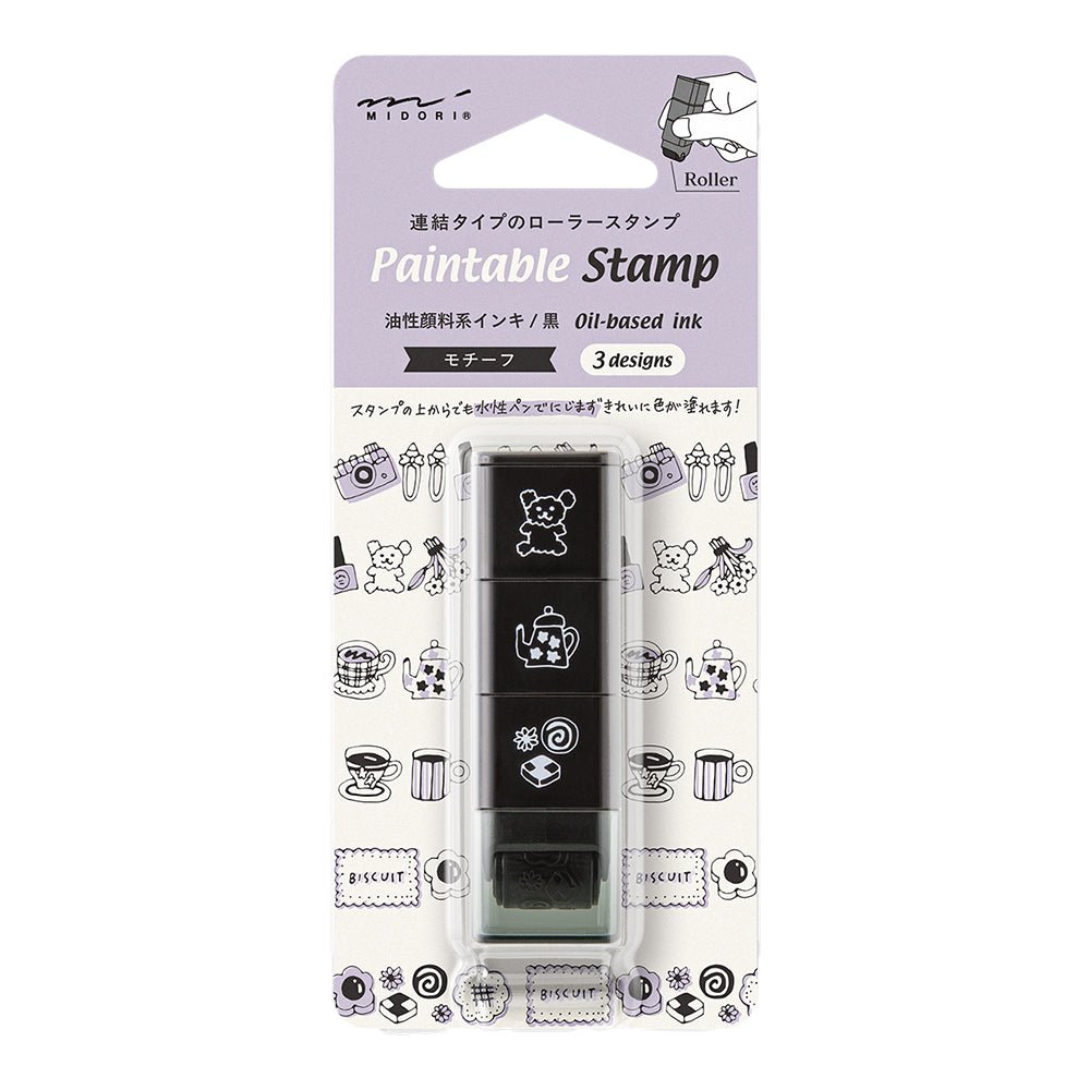 Tampon rouleau MIDORI Paintable Stamp - Motif Objets du Quotidien - 