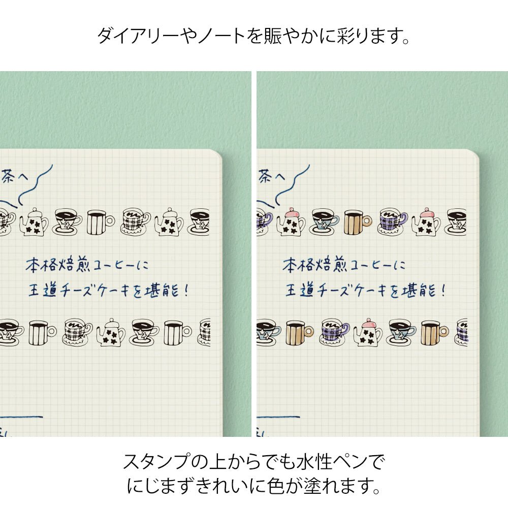Tampon rouleau MIDORI Paintable Stamp - Motif Objets du Quotidien - 