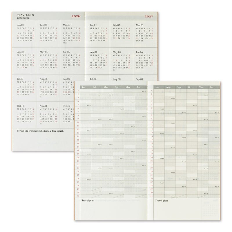 TRAVELER'S notebook - agenda mensuel 2026 (regular size) - 