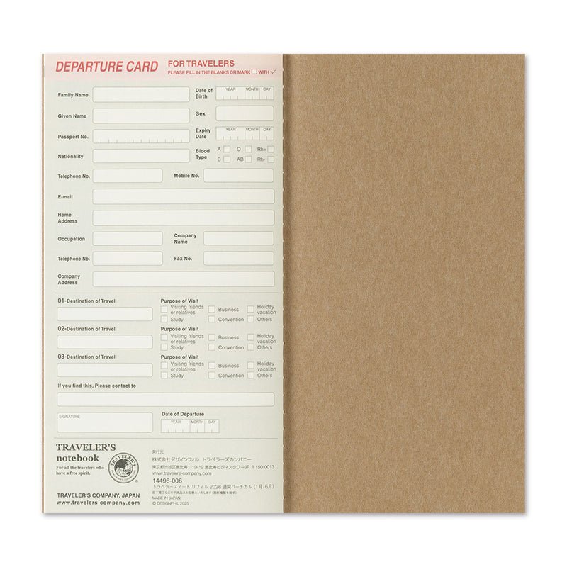 TRAVELER'S notebook - agenda semainier 2026 (regular size) - 
