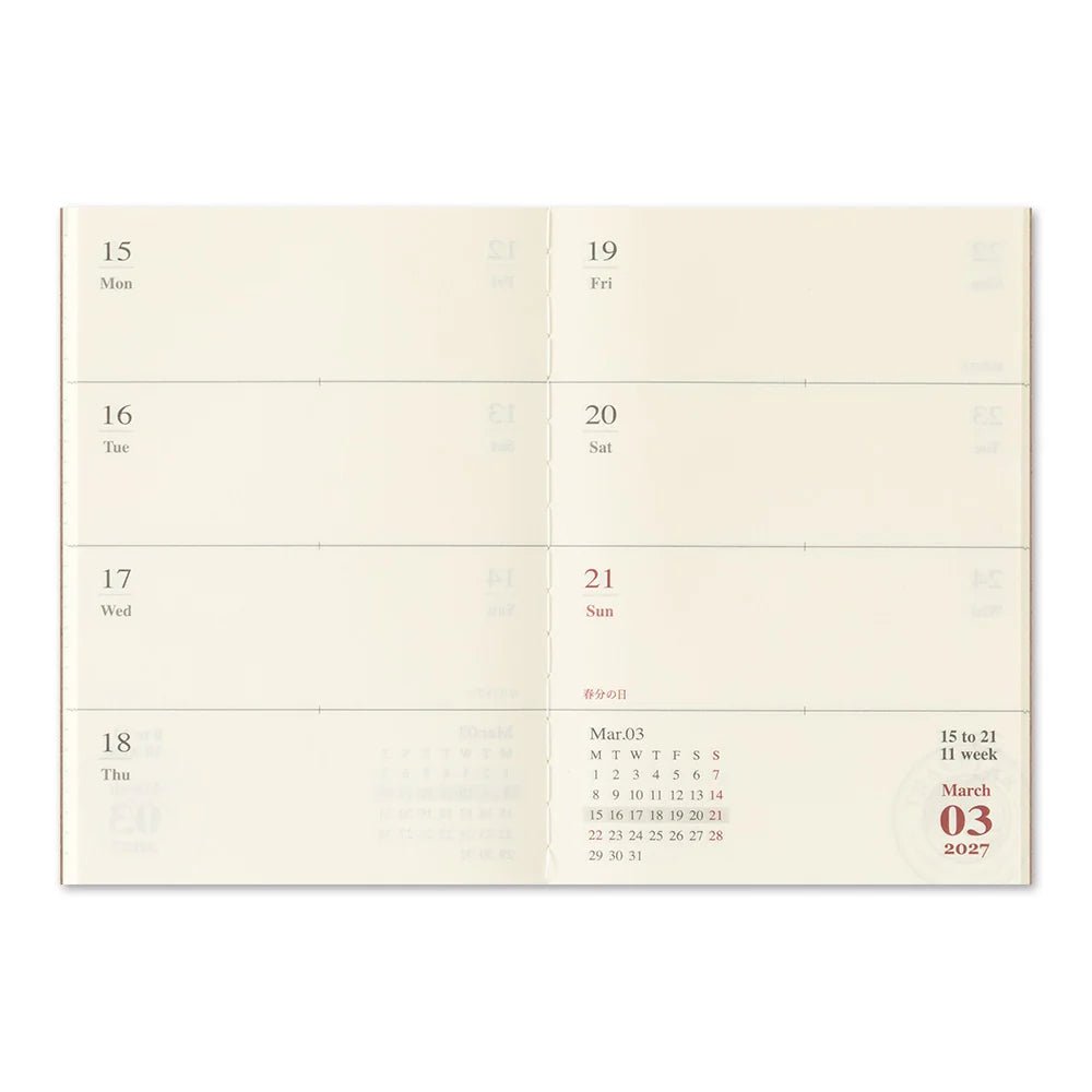 TRAVELER'S notebook - agenda semainier 2027 (passport size) - 