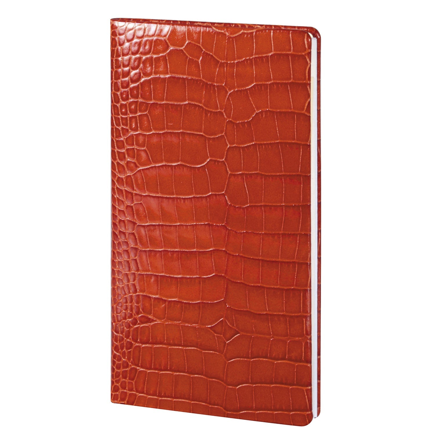 Agenda MIGNON AS16  - 8,8 x 16,5 cm - 1 semaine sur 2 pages - Orientation horizontale - Croco Savannah orange
