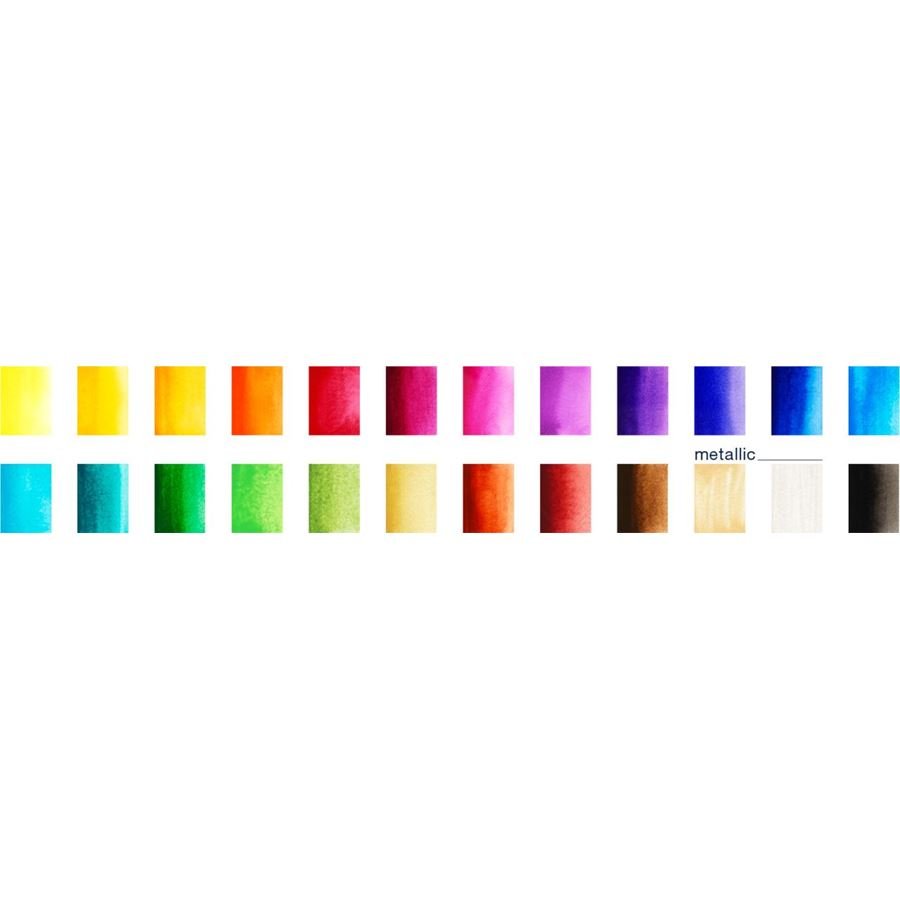 Aquarelle - Boîte 24 Demi Godets de Peinture - 6933256641663