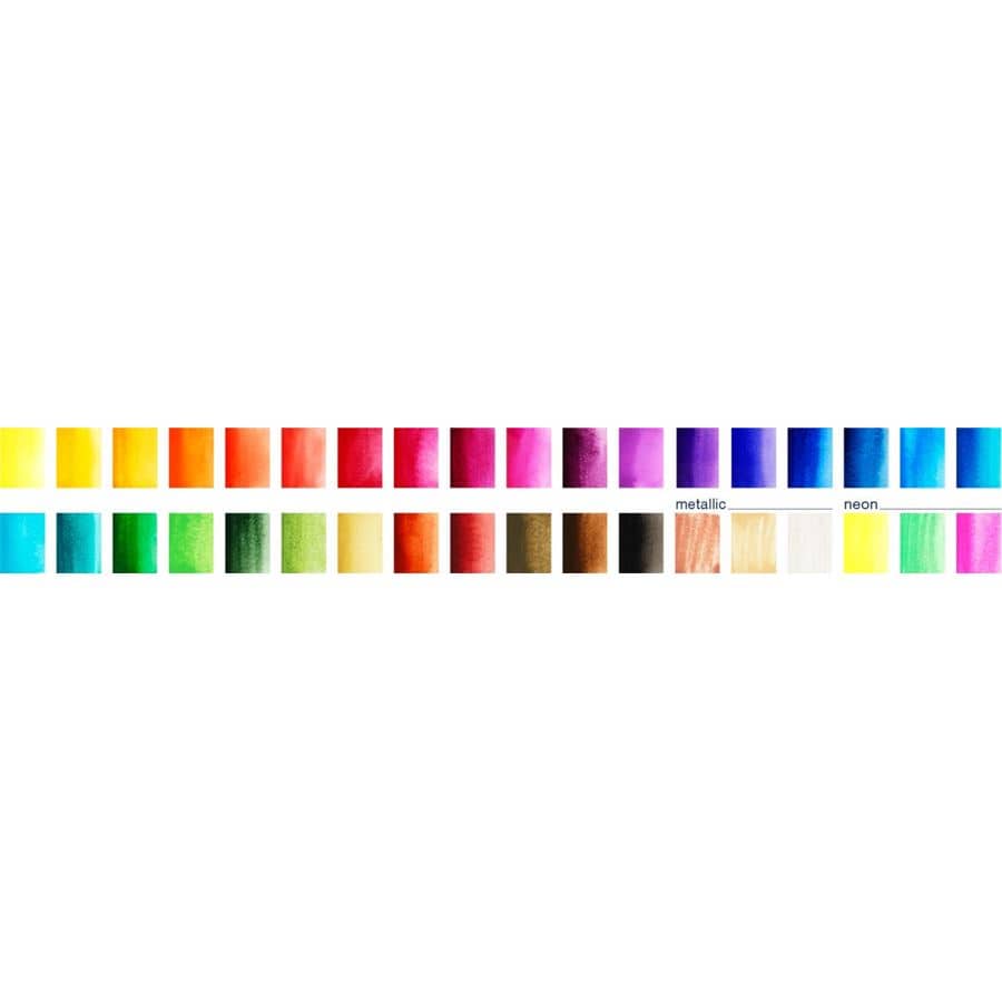 Aquarelle - Boîte 36 Demi Godets de Peinture - 6933256641670