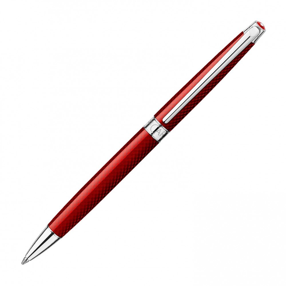Stylo bille CARAN D'ACHE Léman Slim Rouge Carmin - Medium (M) - Rouge carmin - 7630002354554